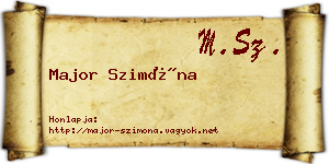 Major Szimóna névjegykártya